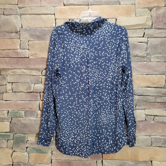 Ganni Barra Crepe Shirt in Total Eclipse size EU 34/ US XS - Picture 11 of 12